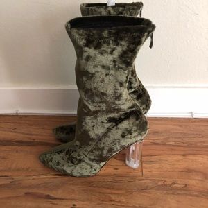 Trendy Velvet-Like Ankle Boots